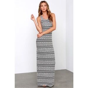 BB Dakota Sleeveless Maxi Dress Black White Aztec
